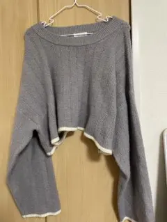 She's Closet ショート丈 ニット 長袖 グレーのサムネイル