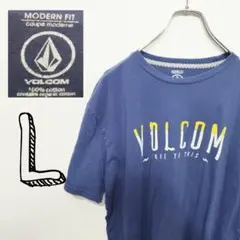 USA古着 volcom Tシャツ 半袖　ネイビー　Lサイズ ブランドロゴ