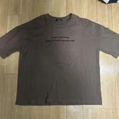 TW PARTY 半袖Tシャツ ブラウン ロゴプリント