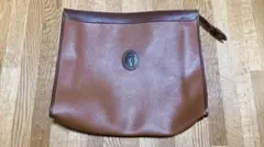 TRUSSARDI レザーポーチ クラッチバッグ　ブラウン　トラサルディ　レザー