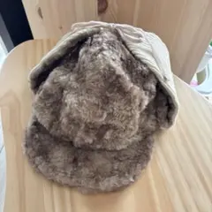 カオリノモリ フライトキャップ ブラウン フリース コーデュロイ