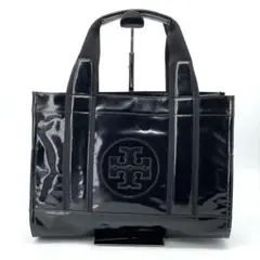 Tory Burch トリー バーチ エナメル ナイロン トートバッグ ブラック