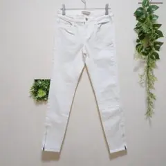 ❦F10-13【やや傷】ユニクロ　両裾ジッパー付ストレッチデニムパンツ24インチ