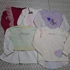 女の子ゆめかわ長袖カットソーロンTトレーナーまとめ売りセット130