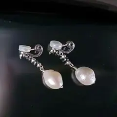 大粒淡水パールのイヤリング