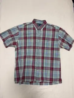 ラルフローレン 半袖チェックシャツ メンズ Lサイズ 古着