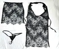 レースランジェリー3点セット 色ブラック