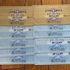 ゼビオホールディングス　株主優待割引券 20% OFF2枚・10% OFF8枚