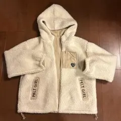 PKLT GIRL リバーシブルフリースジャケット ホワイト&ベージュ