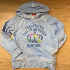 BABY DOLL 水色 フード付きトレーナー 110