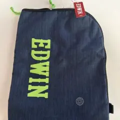 EDWIN リュック ネイビー 蛍光グリーンロゴ　新品のサムネイル