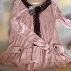 axes femme ピンク レース付き長袖トップス