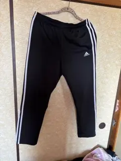 adidas 黒 ジャージパンツ サイドストライプ