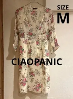 CIAOPANIC 花柄チュニック　ワンピース 七分袖　春夏　透け感のサムネイル