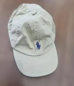 Polo Ralph Lauren ネイビー刺繍キッズ　ベージュキャップ