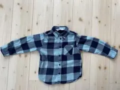 【送料無料】H&M エイチアンドエム チェック柄 青 長袖シャツ キッズ