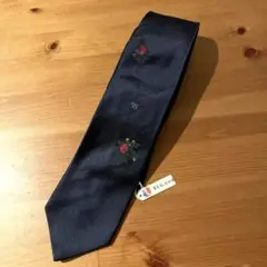 タグ付未使用品　ドミニクフランス ネクタイ シルク フラワー柄 ポードゥソワ