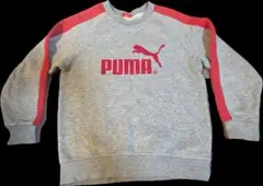 PUMA グレー レッド トレーナー 125-135cm