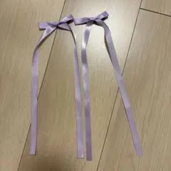 薄紫リボンヘアクリップ