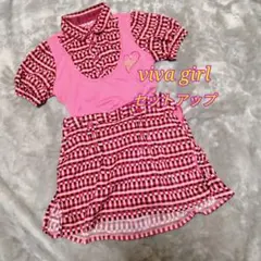 最終価格【セットアップ】大きめ ビバガール ピンク チェック ゴルフ　春夏