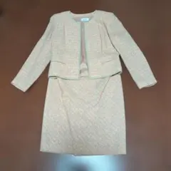 週末セール！☆WAKO☆　春色！ツイード スカートスーツ　　9号　美品