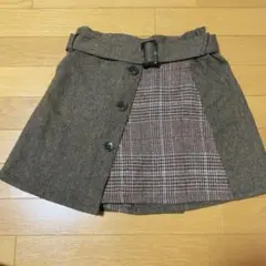 焦げ茶フレアミニスカート風短パン