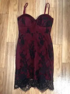 dazzy storeレース キャミ ミニドレス ボルドー ブラック 黒 S