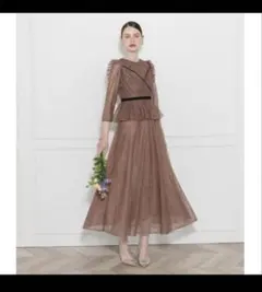 【Leja】パーティドレスS ブラウン