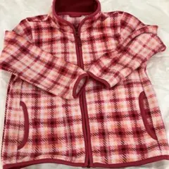 フリースジャケット 110cm ピンク系チェック
