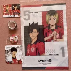 くら寿司 缶バッジ カード 音駒 黒尾鉄朗 孤爪研磨 ハイキュー クリアファイル