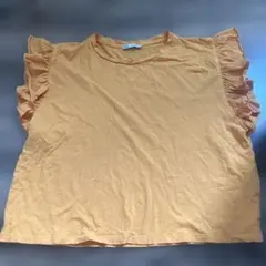 ZARA フリル袖 半袖Tシャツ マスタード