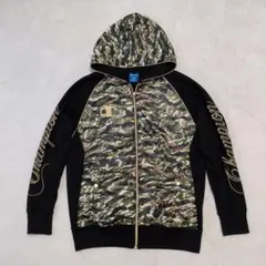 champion 00s y2k カモフラ 迷彩 英字 パーカー 平成 ギャル