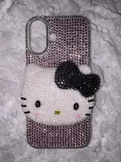 ハローキティ　ラインストーンデコiPhone16ケース