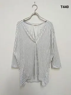 chocol raffine robe ストライプ スキッパーブラウス