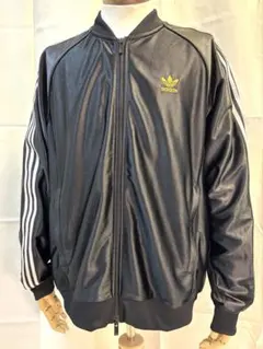 【美品】adidas トラックジャケット ジップアップ ブラック XL