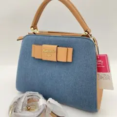 タグ付き未使用品✨サマンサベガ ハンドバッグ デニム 2way リボン ロゴ