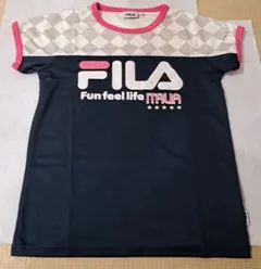 FILA Tシャツ ネイビー ピンク 160 女子