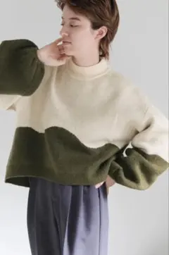 ★値下げ中！select MOCA ツートンボリュームスリーブニット