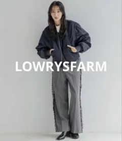LOWRYSFARM サイドフリルワイドパンツ グレー