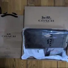 COACH ブラウン 長財布 C4452 IMAA8 ラウンドファスナー