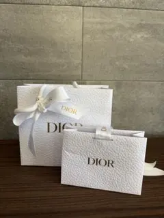 Dior ホワイトショッパー袋　中小セット