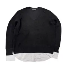 美品 23区 ニット Vネック ウール100% 裾取り外し可 レイヤードニット