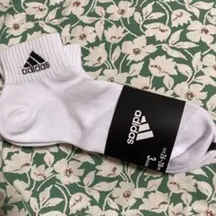 アディダス 白 ソックス 3足 26センチ28センチ　スクールソックス　靴下