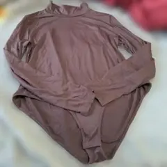 1110 630 ブラウン 長袖 ボディスーツ　XXL