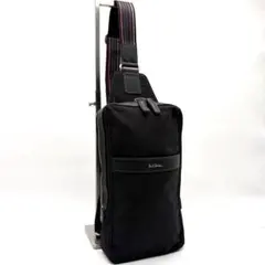 ポールスミス ボディバッグ ショルダーバッグ マルチストライプ シルバー金具 黒