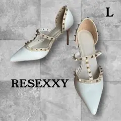 未使用 RESEXXY（リゼクシー） スタッズピンヒールパンプス （ホワイト）Lのサムネイル