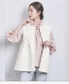 未着用　UNITED ARROWS P ミニフリル ニットベストジレ