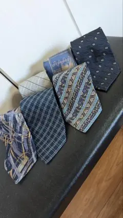 ネクタイ 6本セット 青系 ストライプ 幾何学模様