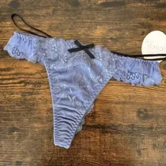 レディースショーツ　レース　Mサイズ　女性　下着　ブルー　青　タンガ　Tバック