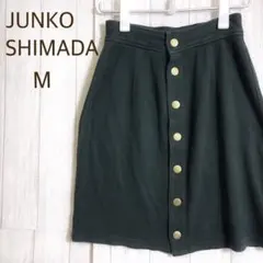 ジュンコシマダ スカート M カーキ 金ボタン 前開 グリーン きれいめ